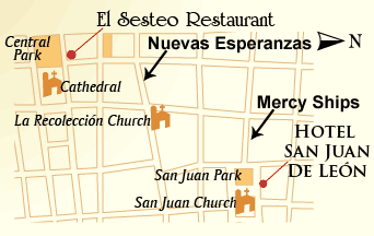 Map of León, showing points of interest