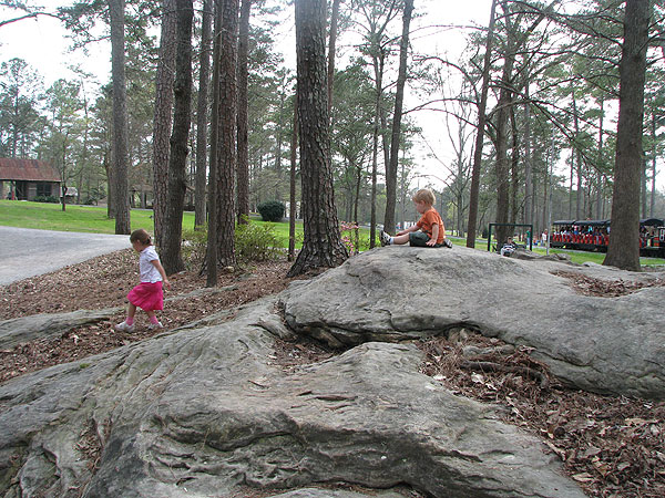 Rocks to climb on, trains to ride, animals to see... what more could the kids want?