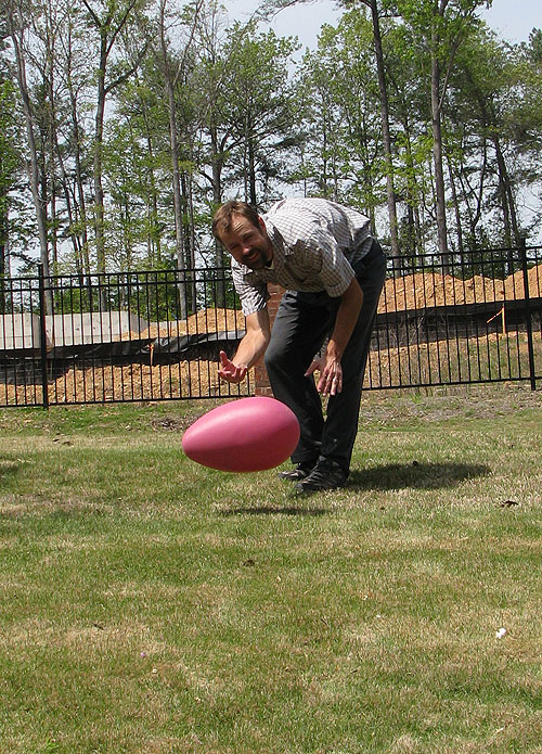 We played Egg Bowling for Mommy... Brian won :)