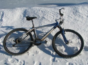 My mountain bike at the ice rink
