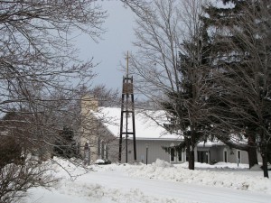 Salem Lutheran Church - where Kristine and I got married 6 1/2 years ago - the view from the Cardwell front porch