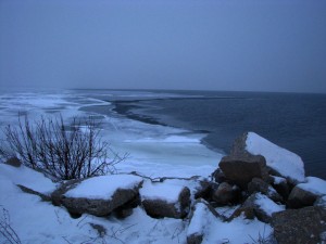 Partially frozen Green Bay