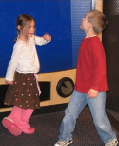 Analise and Derrick danced in front of the camera for a while at Chuck-E-Cheese