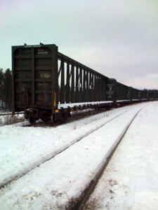 The end of the line for this train - snow covered tracks