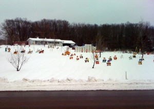 Christmas decorations out in the country beyond Spooner