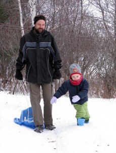 Trekking down the hill to find a Christmas tree