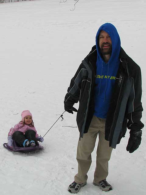 Analise and me sledding