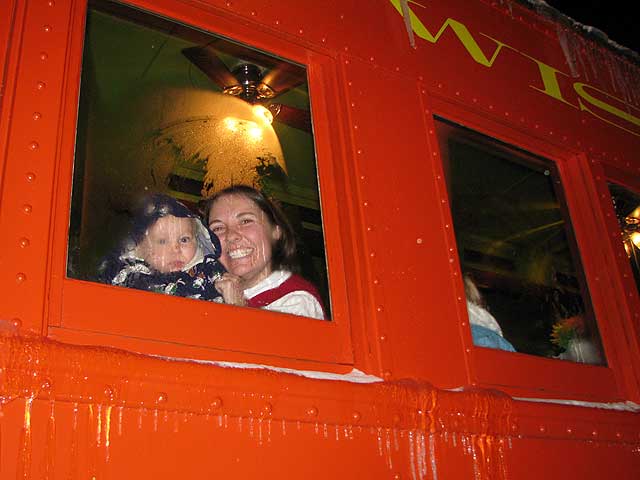 Josiah and Analise in the window after the ride.