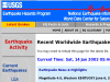 NEIC Near Real Time Earthquake List