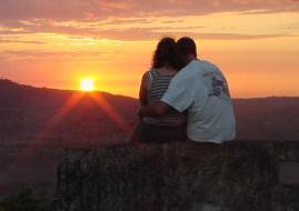 watching the sunset from an old fort in Leon, Nicaragua